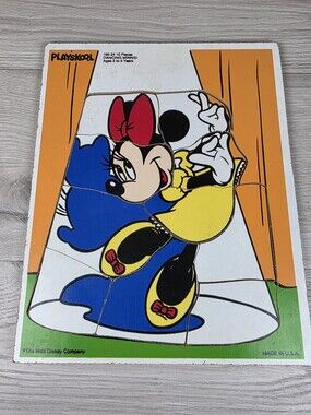 Playskool Dancing Minnie Mouse 10 Piece Vintage Wooden Board Puzzle SU5